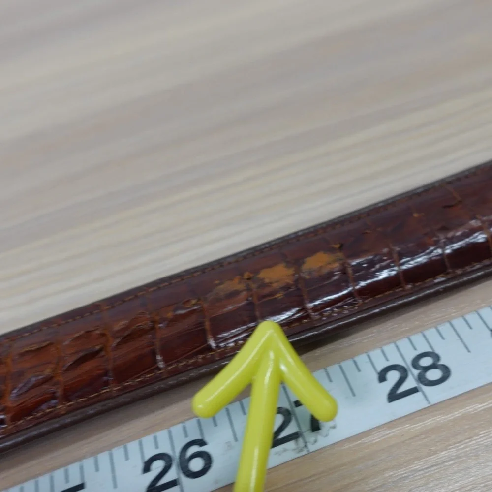 Genuine Crocodile Leather Belt 40 LARGE Brown Hornback Alligator PREMIER IMAGE